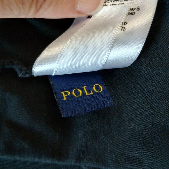 Polo Ralph Lauren Big Pony Jersey Hooded T-Shirt Black Size M - Picture 5 of 8